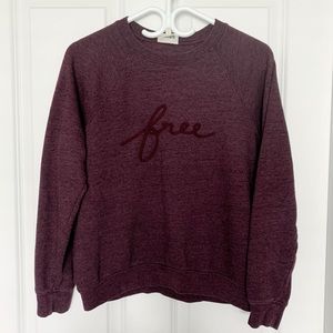 • WILFRED FREE• Burgundy Crew Neck Hoodie Size S